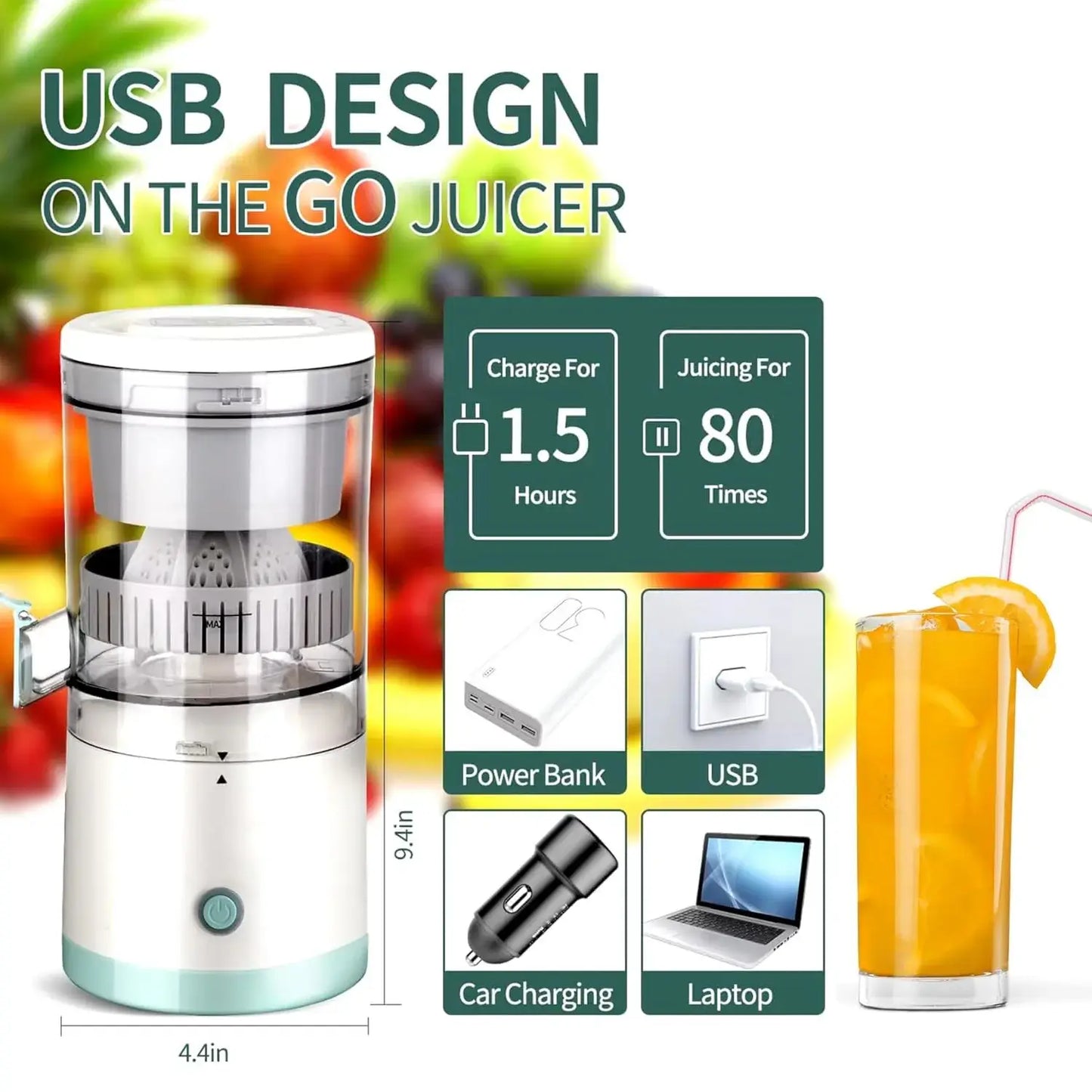 Pulsepure® Electric Citrus Fruit Juicer
