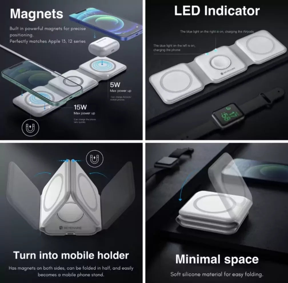 Depgeo® 3 in 1 Magnetic Foldable Wireless Pad