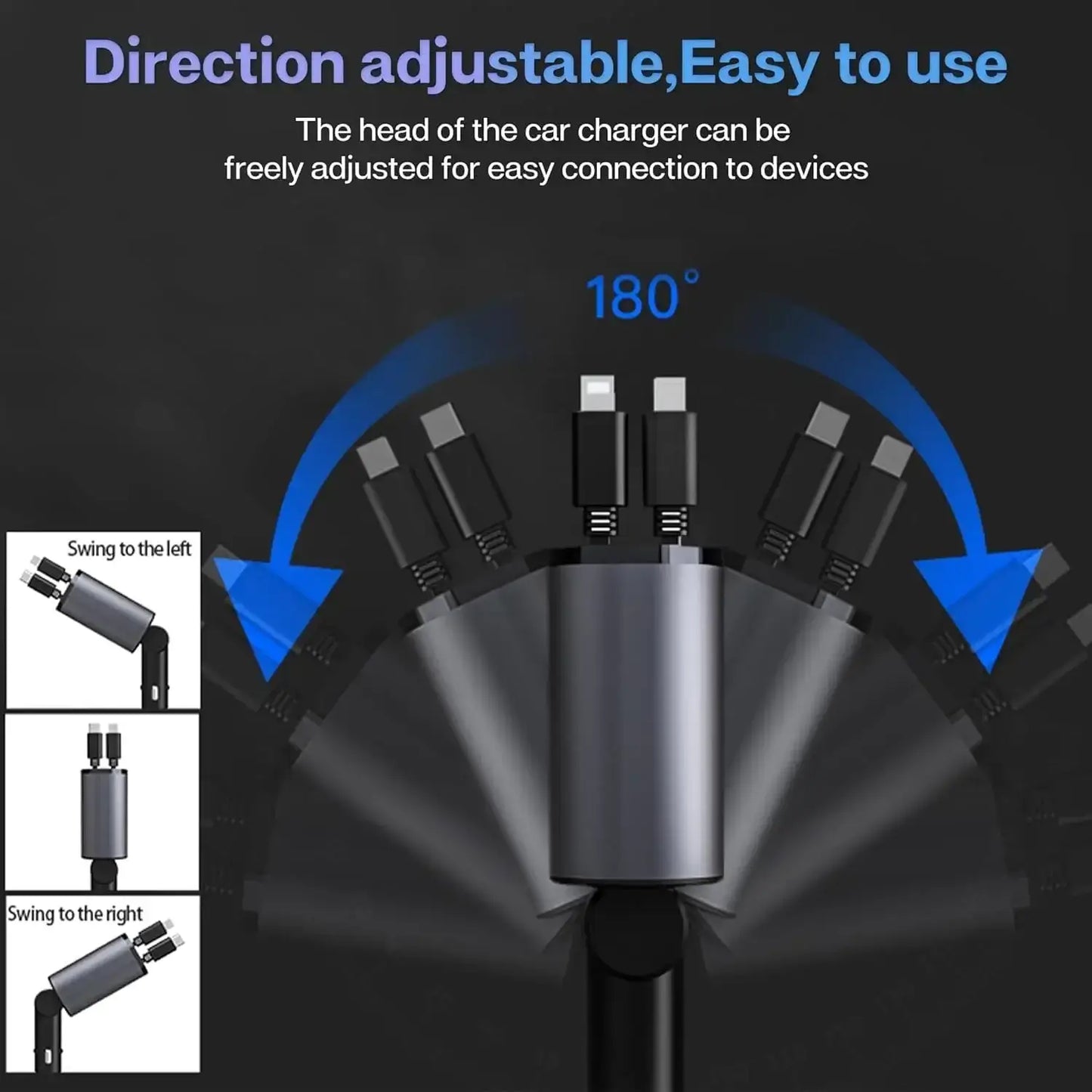 Cargeo® 4 in 1 Cable Car Charger 120 W