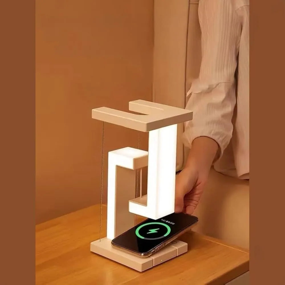 Upside-down Gravity Lamp with Wireless Charger